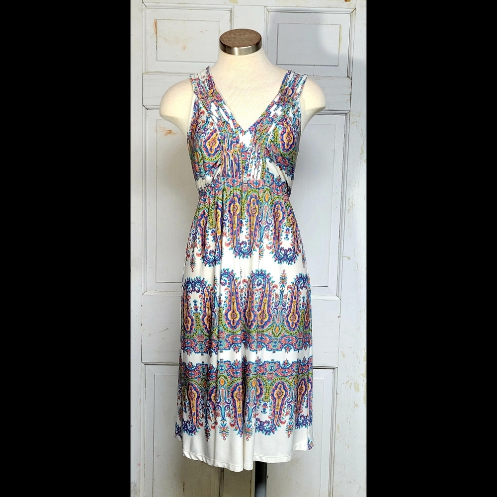Pastel Paisley print sleeveless dress
